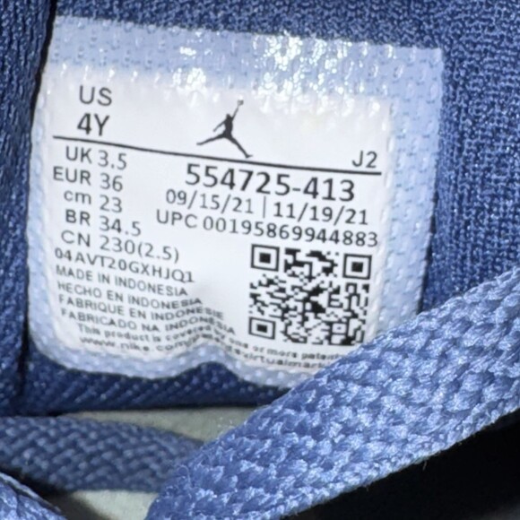 Nike Air Jordan 1 Mid Blue Mint 554725-413 Gs Gradeschool Boys Size 4Y - Picture 6 of 6